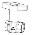 Кран шаровой, Oventrop, Optibal, полнопроходной, DN-20, 3/4", ВВ, PN, бар-16, ручка-пластмассовая, у