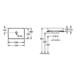 Раковина, Villeroy&Boch, Venticello, шгв 550*360*118, отверстия для смесителя-отсутствуют, цвет-альпийский белый