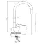Смеситель для кухни BOOU B8274-10F-E306A с гибким изливом Латунь Белый
