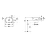 Раковина, Villeroy&Boch, Loop&Friends, шгв 505*360*185, отверстия для смесителя-отсутствуют, цвет-альпийский белый (белый Alpin)