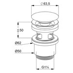 Донный клапан, Kludi, для раковин, 1 1/4", цвет-золото брашированное
