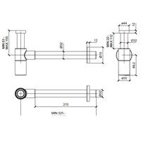 Сифон, Almar, бутылочный, цвет-хром (Товар заказной, возврату не подлежит)