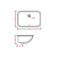 Раковина, Artceram, Washbasins, шгв 565*385*200, отверстия для смесителя-отсутствуют, цвет раковины-белый глянцевый (Glossy White, Bianco lucido)