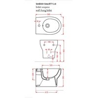 Биде, Artceram, SMARTY 2.0, подвесной, шгв 350*500*350, цвет-белый глянцевый