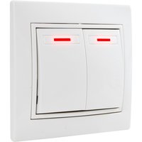 Выключатель двухклавишный с подсветкой С/У. белый Jilion 9533144