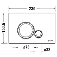 Клавиша смыва, , DuraSystem, для унитаза, шгв 230*6,5*150,5, цвет-хром матовый Duravit WD50100MC000/WF5120031010