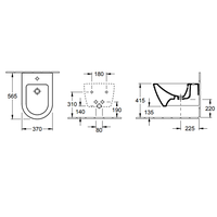Биде подвесное, Villeroy&Boch, Subway 2.0, шгв 370*565*415, цвет-альпийский белый