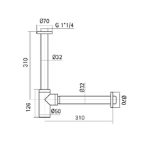 Сифон, Cisal, Xion, для раковины, цвет-нержавеющая сталь