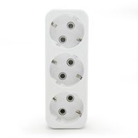 Разветвитель электрический евро (с заземлением), 3 гнезда, линия, 16А. белый Jilion 9533880
