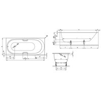 Ванна, Bette, BetteComodo, шгв 1700*750*450, с антислипом Sense, цвет-белый