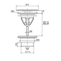 Донный клапан, Fima Carlo Frattini, Complementi Bagno, 1 1/4", цвет крышки-хром