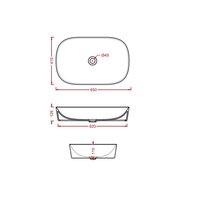 Раковина, Artceram, Ghost, шгв 650*415*125, отверстия для смесителя-отсутствуют, цвет-Glossy White