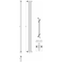 Полотенцесушитель, , Хорда, шгв 98*174*1850, цвет-RAL 3014 Темно-розовый Сунержа 3014-0124-1800