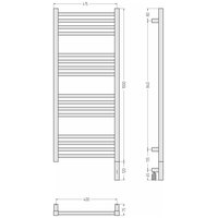 Полотенцесушитель, , Модус 3.1, шгв 430*75*1120, нижнее справа, МЭМ, цвет-сталь Сунержа 00-5901-1040