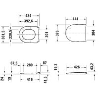 Сиденье для унитаза, Duravit, D-Neo, шг 376*441, цвет-белый  (ПРОДАЕТСЯ ТОЛЬКО В КОМПЛЕКТЕ С ОСНОВНЫМ ИЗДЕЛИЕМ)