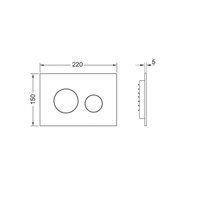Клавиша смыва, TECE, TECEloop 2.0, для унитаза, шгв 220*5*150, цвет-черный матовый
