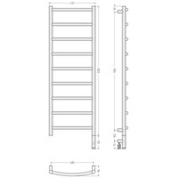 Полотенцесушитель, , Галант 3.1, шгв 432*96*1323, нижнее справа, МЭМ, цвет-золотой шёлк Сунержа 32-6001-1240