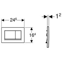 Клавиша смыва, Geberit, Sigma30, для унитаза, шгв 246*12*164, цвет-черный матовый/хром глянцевый/черный матовый