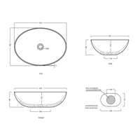 Раковина, CIELO Le Bacinelle шгв 620*450*180 отверстия для смесителя-отсутствуют цвет-Pomice BAECOPM