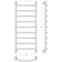 Полотенцесушитель, , Галант+, шгв 550*114*1262, цветчерный матовый Сунержа 31-0200-1250