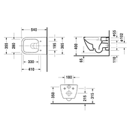 Унитаз, Duravit, Happy D.2, подвесной, шгв 365*540*335, цвет-белый