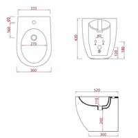 Биде, Artceram, File 2.0, напольный, шгв 360*520*420, цвет-Gloss White