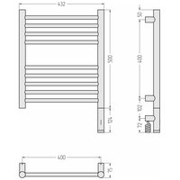 Полотенцесушитель, , Богема 3.1, прямая, шгв 432*74*624, нижнее справа, МЭМ, цвет-белый матовый Сунержа 30-6005-5040