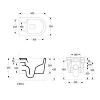 Унитаз, , Form, подвесной, шгв 350*500*375, Aliglaze+, с сиденьем, с набором для крепления, цвет-белый Alice 22300101SET