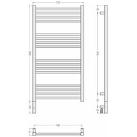 Полотенцесушитель, , Модус 3.1, шгв 530*75*1120, нижнее слева, МЭМ, цвет-шампань Сунержа 020-5900-1050