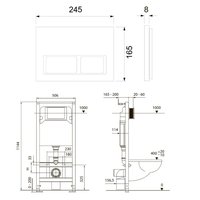 Инсталляция, TECE, TeceSpring V, для унитаза, шгв 506*165*1144, цвет клавиши/панели-хром глянцевый