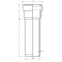 Труба Ostendorf для внутренней канализации НТЕМ 90х1000 мм (114040) Rus