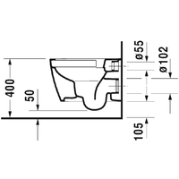 Унитаз, Duravit, ME by Starck, подвесной, шгв 370*480*350, цвет-белый