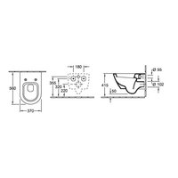Унитаз, Villeroy&Boch, Subway 2.0, подвесной, шгв 370*560*365, цвет-альпийский белый