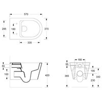 Унитаз, , Hide, подвесной, шгв 370*570*345, Aliglaze+, цвет-белый матовый Alice 31170109