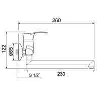 Смеситель для кухни РМС SL86-005 настенный Хром