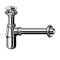 Сифон, Viega, для раковины, бутылочный, DN 32, G 1 1/4", цвет-хром