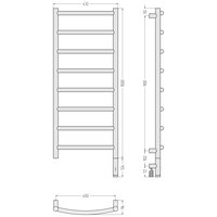 Полотенцесушитель, , Галант 3.1, шгв 432*96*1123, нижнее справа, МЭМ, цвет-сталь Сунержа 00-6001-1040