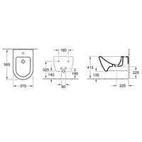 Биде, Villeroy&Boch, Subway 2.0, подвесной, шгв 375*565*280, цвет биде-альпийский белый