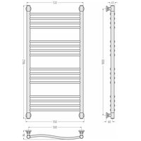 Полотенцесушитель, Сунержа Флюид+ шгв 550*84*1062 цвет-сталь ( без покрытия ) 0002221050