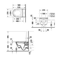 Сиденье для унитаза с функцией биде, Duravit, SensoWash® D-Neo, шг 375*495, белый