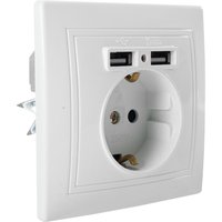 Розетка 1 гнездо (с/з) с USB, С/У. белый Jilion 9533166