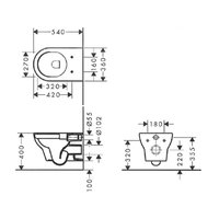 Унитаз, Hansgrohe, GladeLake S, подвесной, шгв 360*540*350, сиденье-в комплекте, цвет-белый