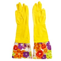 Перчатки хоз. прочный латекс с х/б напыл, удлин манжета, разм.L Guppy 7000163