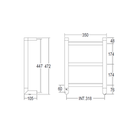 Полотенцесушитель, Margaroli, Sole, шгв 350*105*472, Box справа, цвет-хром