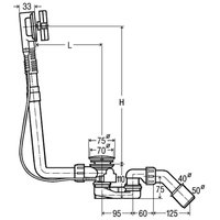 Слив-перелив для ванны, Viega, Multiplex, цвет-хром