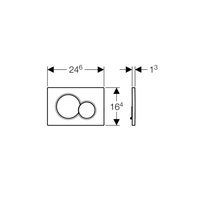 Клавиша смыва для унитаза, , Sigma 01, шгв 246*13*164, цвет-чёрный Geberit 115.770.DW.5