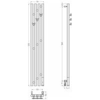 Полотенцесушитель, Сунержа, Кантата 3,0, шгв 191*74*1200, нижнее справа, МЭМ, цвет-черный матовый