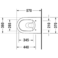 Унитаз, Duravit, ME by Starck, подвесной, шгв 370*570*355, цвет-белый