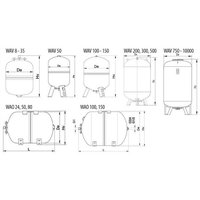 Мембранный бак для водоснабжения Wester WAV 500 (top) 0-14-1520