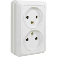 Розетка 2 гнезда (б/з) О/У. белый Jilion 9533444
